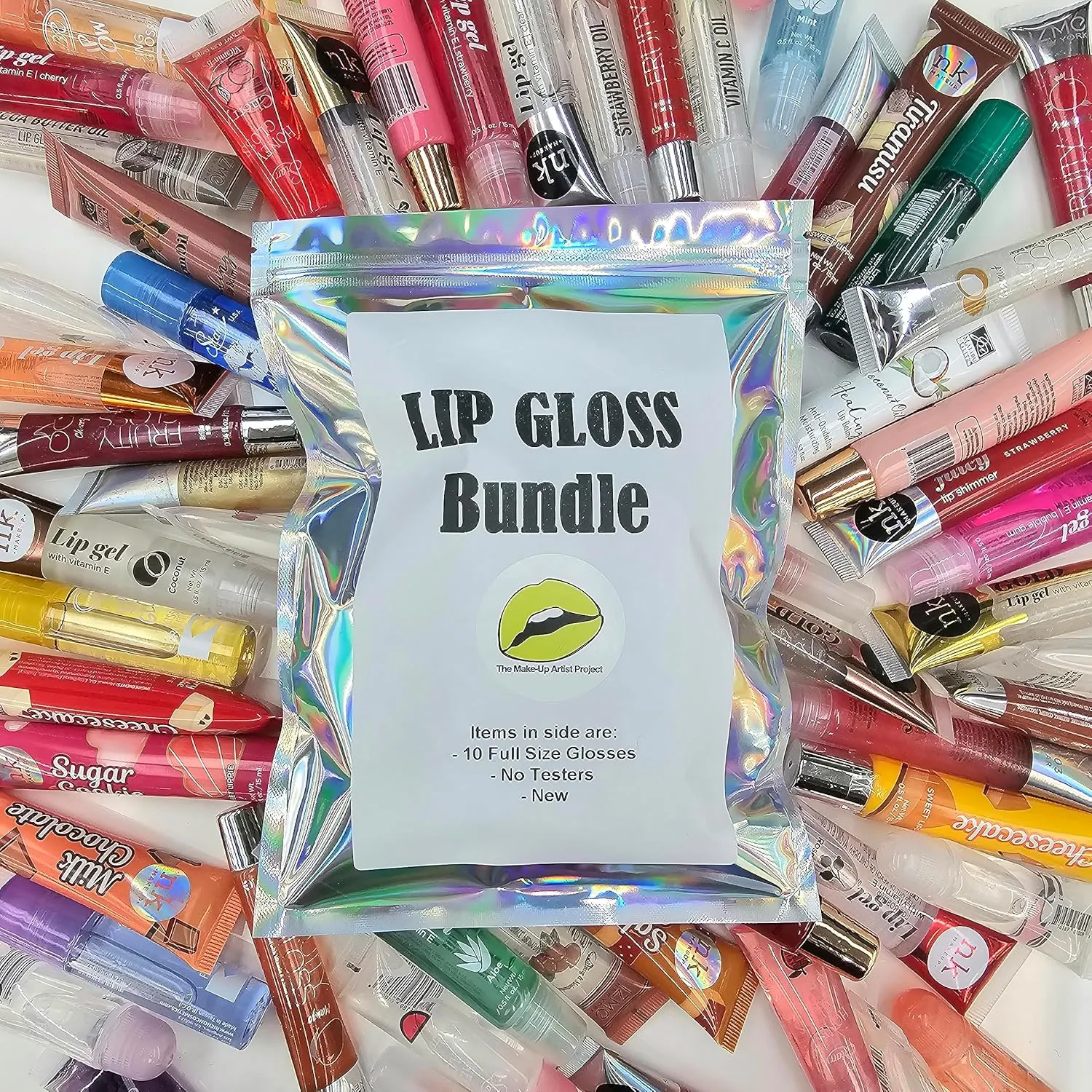 10 Pack Lip Gloss Bundle - Full Size, Hydrating, Moisturizing, Shimmer, Clear and Tinted In Every Bag