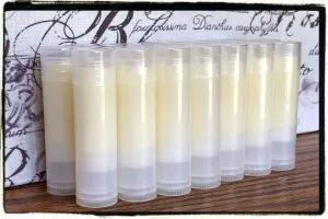 10 Peppermint Flavored Lip Balms in Clear Tubes by Red Barn Farm of Maine - Handmade - Wholesale