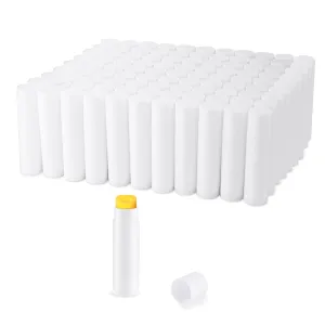 100 Pcs 5.5ml Bulk Empty Lip Balm Tubes Refillable Plastic Lip Gloss Container Travel Lipstick Tubes Holder For DIY Homemade Lip Balm (white)