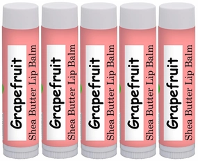 100% All Natural Lip Balm - Grapefruit 5 Pack