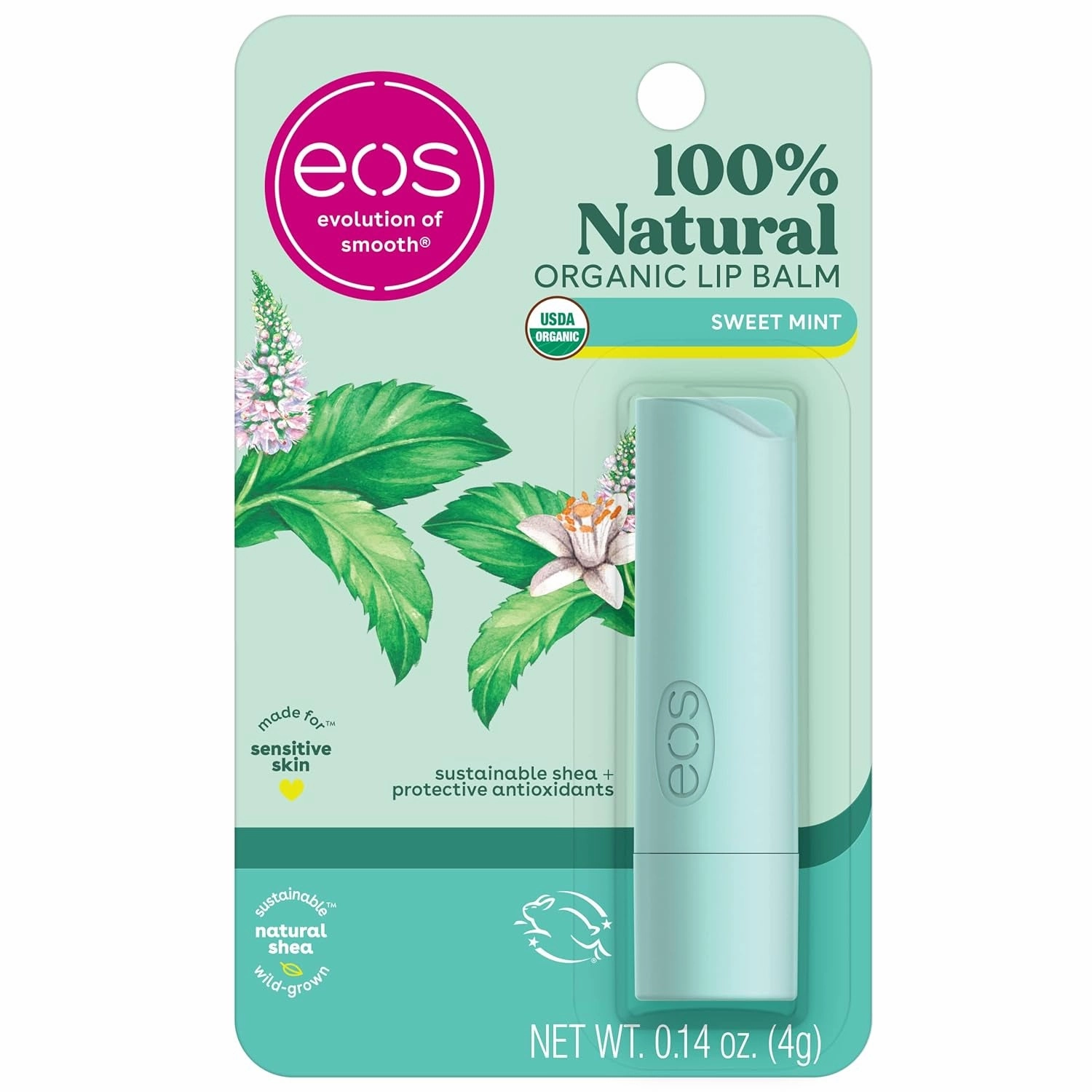 100% Natural & Organic Lip Balm Sticks- Vanilla Bean, All-Day Moisture, Dermatologist Recommended, 0.14 Oz, 2-Pack
