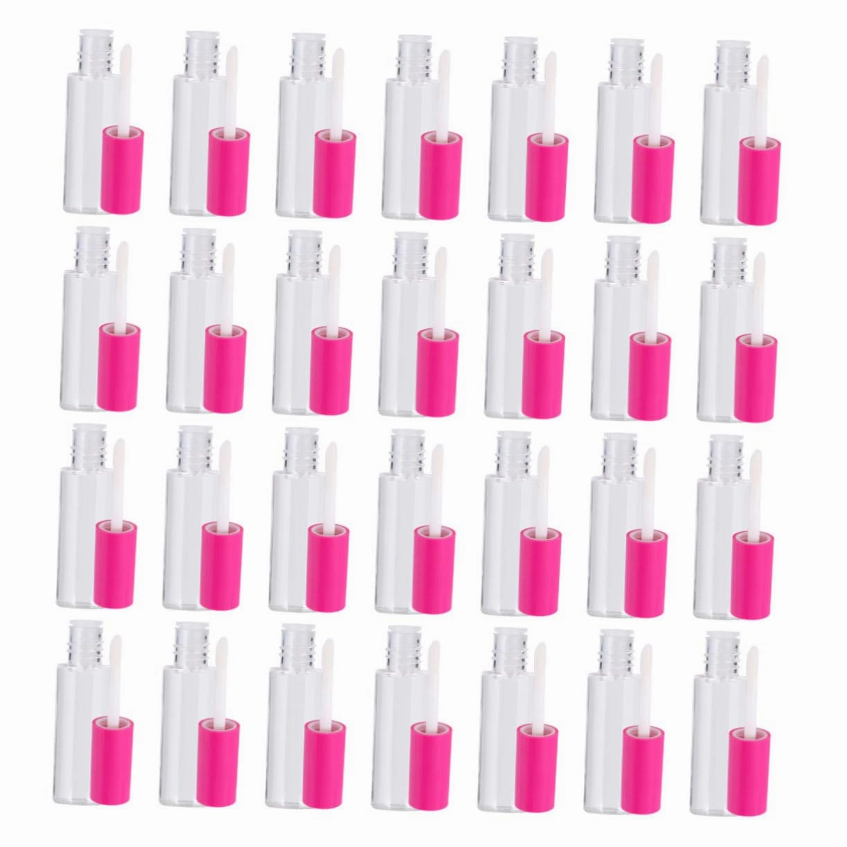 100 Pcs Lip Gloss Bottles Diy Lip Containers Portable Travel Size Clear with Rosy Cap