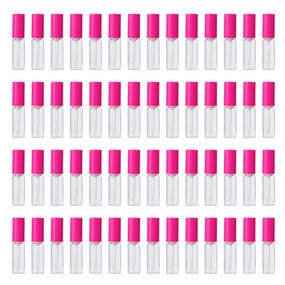 100 Pcs Lip gloss Empty Tubes Containers with Rosy Cap 8ml Refillable Eyelash Growth Oil Container DIY Craft Home Travel Outdoor