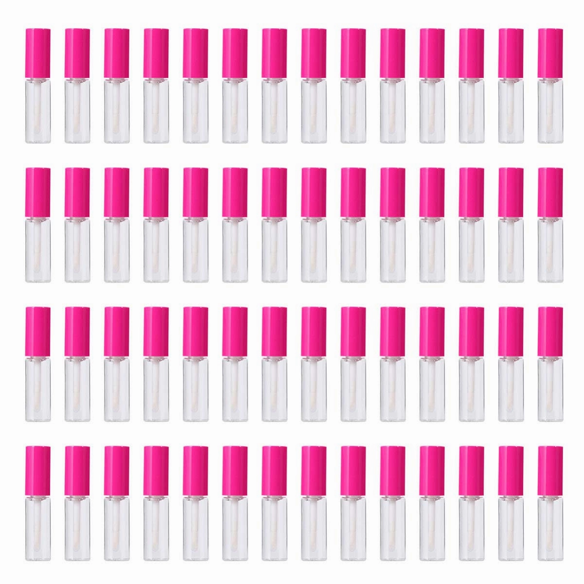 100 Pcs Lip gloss Empty Tubes Containers with Rosy Cap 8ml Refillable Eyelash Growth Oil Container DIY Craft Home Travel Outdoor
