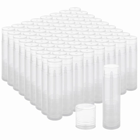 100PCS Lip Balm Tubes with Caps Clear Lip Balm Tubes Empty Bulk for DIY Lipstick Chapstick Homemade 3/16 Oz (5.5 ml)
