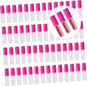 100Pcs Lip Gloss Bottles with Cover Lip Container for DIY Makeup for Lip Glaze and Lip Oil Travel Friendly Design for Ladies and Rosy