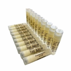 10 Their Love is the Balm Flavored Personalized Lip Balm Party Favors for a Bridal Shower, Bachelorette Party, Wedding, Engagament with Clear Labels (Blackberry Champagne)