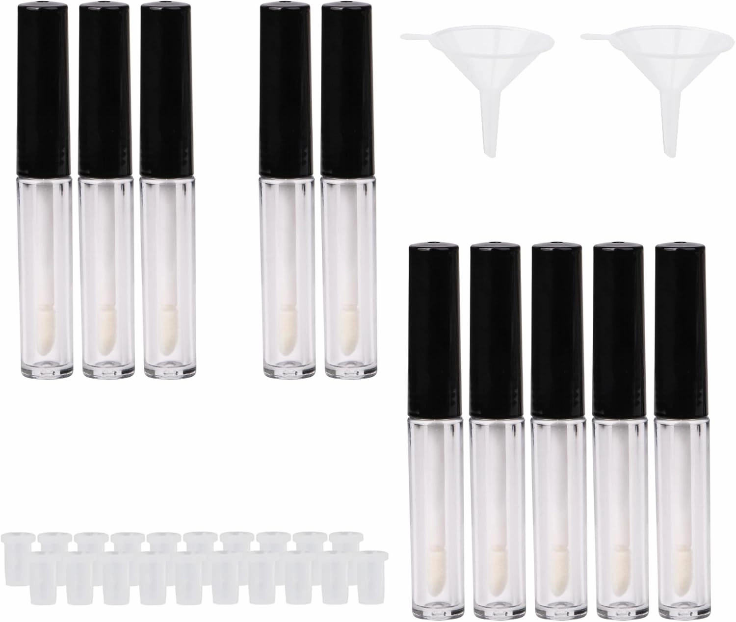 10PCS 1.3ml Clear Black Mini Lip Gloss Tube Empty Lip Balm Containers DIY Cosmetic Bottle