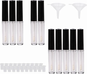 10PCS 1.3ml Clear Black Mini Lip Gloss Tube Empty Lip Balm Containers DIY Cosmetic Bottle