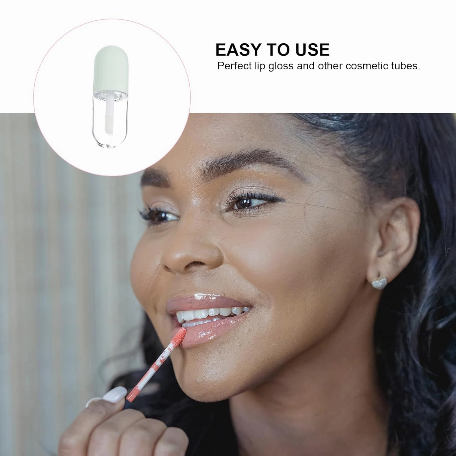 10Pcs 5ml Cute Capsule Shaped Mini Lip Gloss Tubes Refillable Lip Balm Bottles Clear Empty Lip Balm Containers Plastic Lipstick Tube with Wands for DIY Cosmetics Green