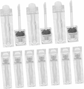10pcs Clear Lip Gloss Tubes with Wave Pattern Refillable Lipstick Containers for DIY Makeup Portable and Lightweight Vials for Home Travel Use