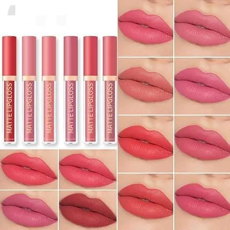 12 Colors Matte Liquid Lipstick Set, Kiss Proof Long Lasting Non-Sticky Tint Lip Gloss Moisturizing Lipstick for Women (10#)