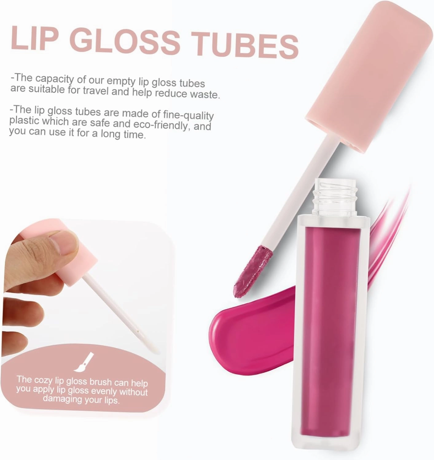 12 Pcs 6ml Lip Glaze Empty Bottle Lip Gloss Bottle Clear Lip Balm Container Lip Gloss Wand Containers Lipstick Tube Clear Plastic Containers Lip Gloss Tube Filling