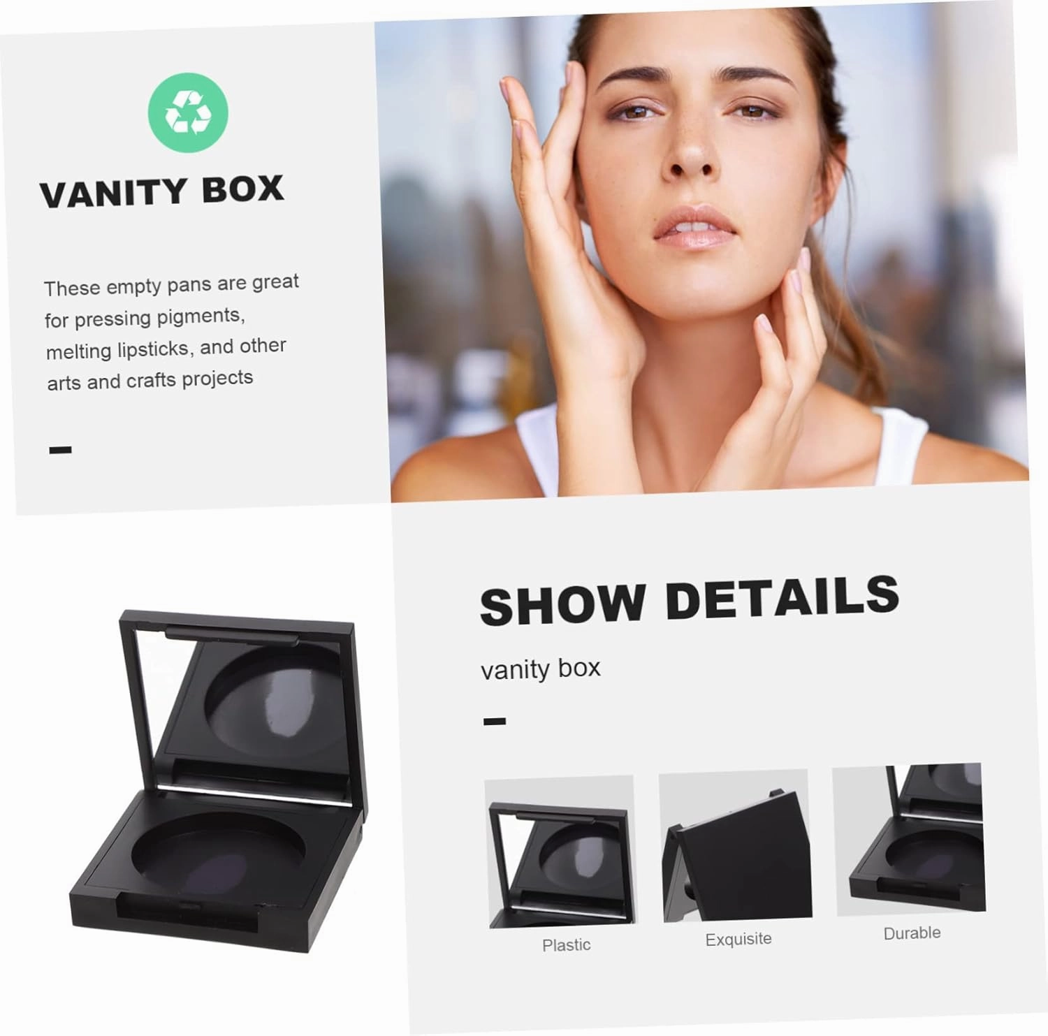 12 Pcs Blush Box Eyeshadow Box Eyeshadow Palette Empty Eyeshadow Travel Cosmetic Case Eyeshadow Supplies Makeup Blush Empty Makeup Palette Clear Cosmetic Case Makeup Tray Plastic