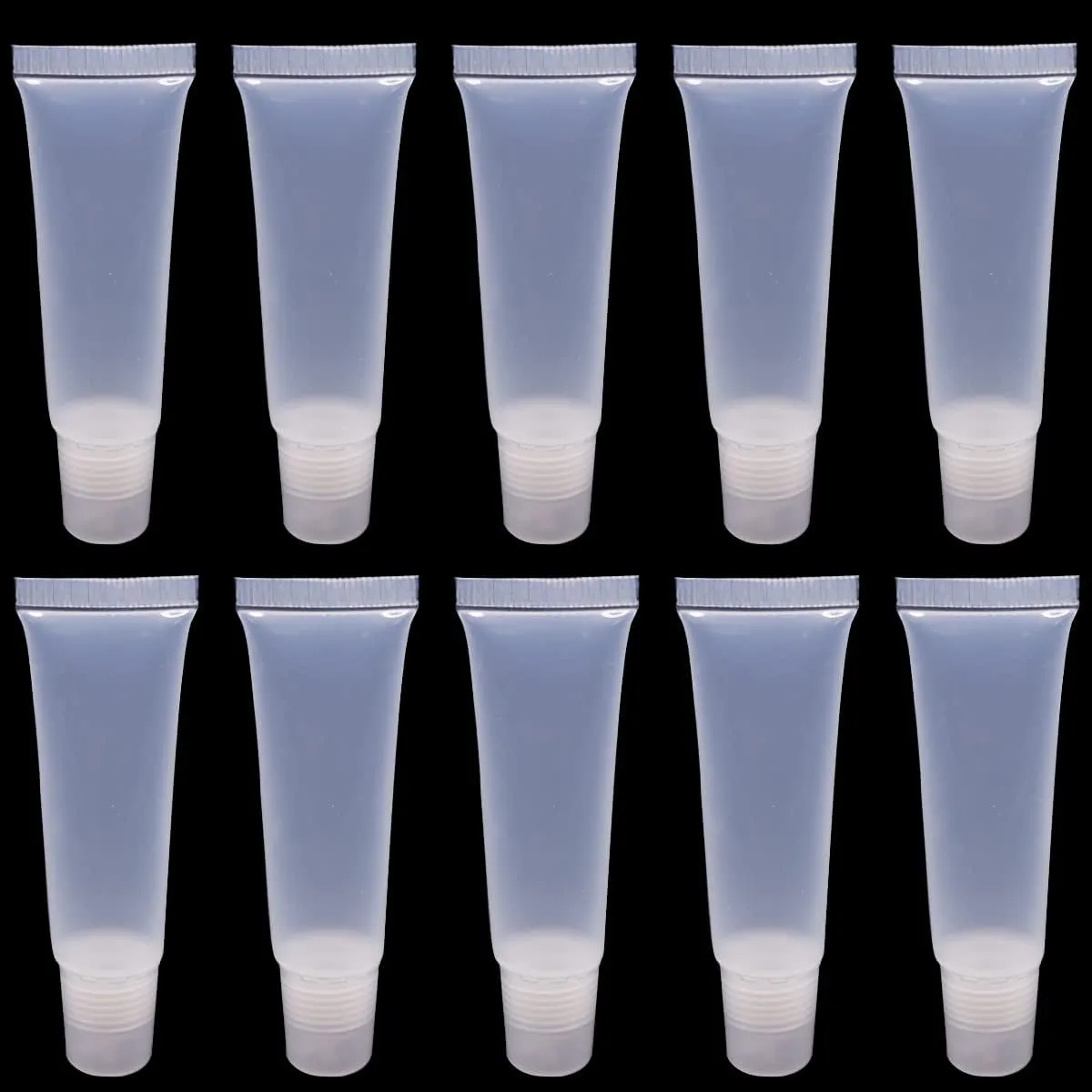 12ml 50 Pcs Empty Lip Gloss Balm Tubes Lip Gloss Containers Squeeze Soft Tubes Clear Cosmetic Mini Containers for DIY Makeup Lip Gloss