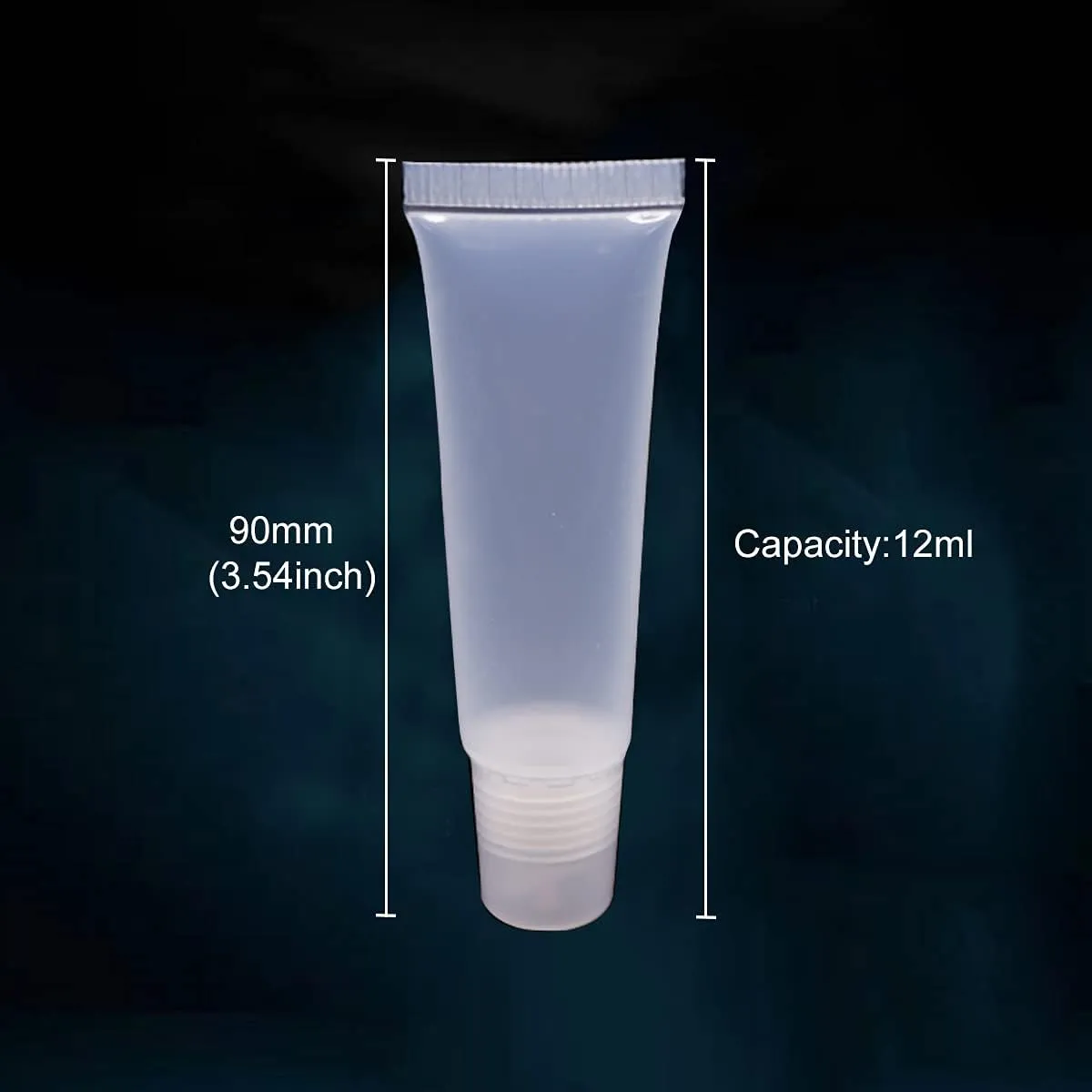 12ml 50 Pcs Empty Lip Gloss Balm Tubes Lip Gloss Containers Squeeze Soft Tubes Clear Cosmetic Mini Containers for DIY Makeup Lip Gloss