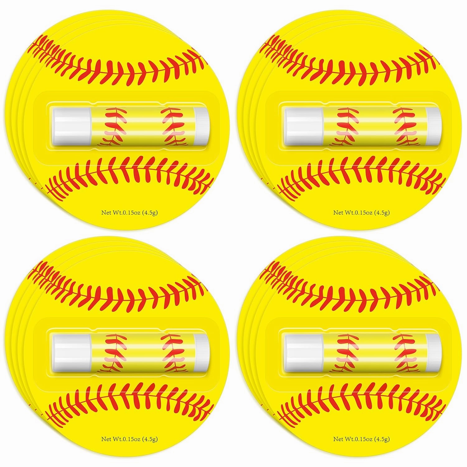 12Pack Softball Lip Balm for softball theme party Bulk Gifts,Beeswax Moisturizing Lip balm,Vanilla Flavor Plumping Chapstick for softball Team Girls kids Men Women Sports Lovers