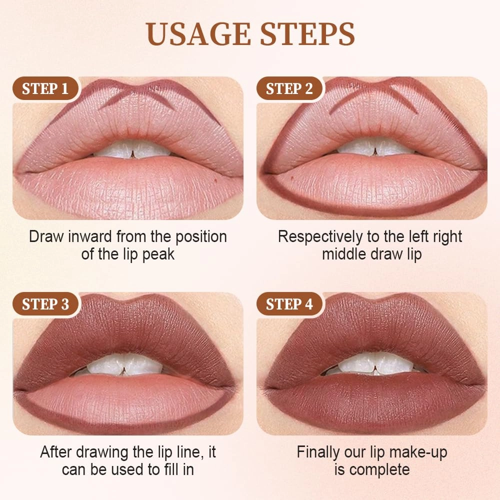 12pcs Long Lasting Matte Lip Liner Set, Waterproof Wear Lip Gloss, Lip Liner Pencil for Painting Outline Plump Lips, Smooth Creamy Texture Velvet Pigmented Lipstick (12pcs, one size)