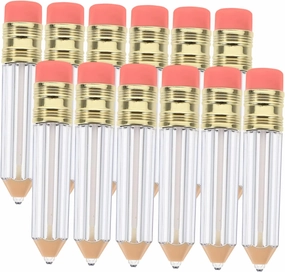 12pcs Pencil-shaped Empty Makeup Containers Clear Refillable Lip Gloss Tubes Brush and Cosmetic Bottles for Lip Balm Travel-friendly Design