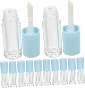 14 Pack Empty Lip Gloss Tubes with Brush Clear Plastic Portable for Cosmetics Refillable
