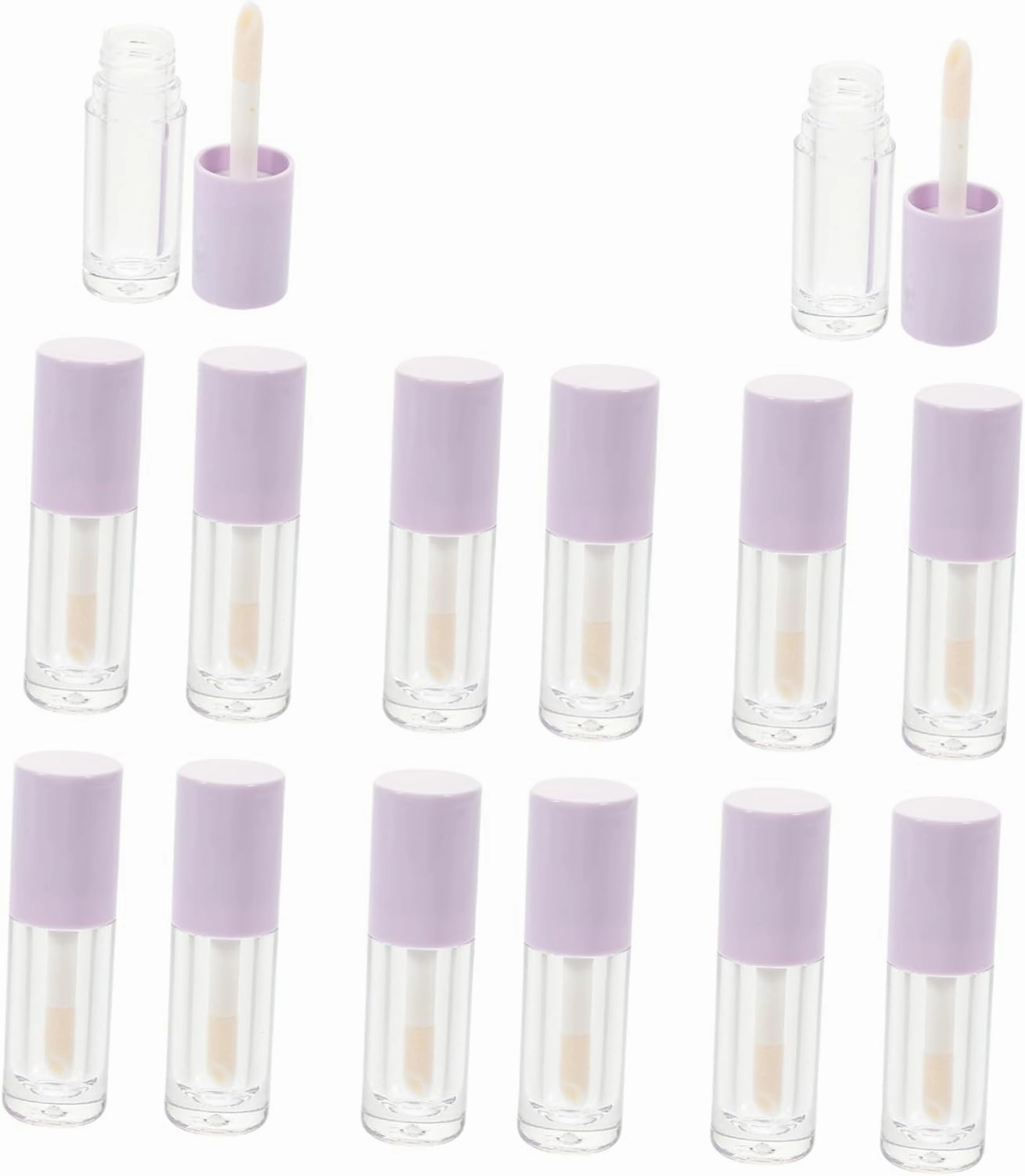 14pcs Refillable Clear Lip Gloss Tubes with Wands Plastic Lip Balm Containers Leak Design for Travel and Parties