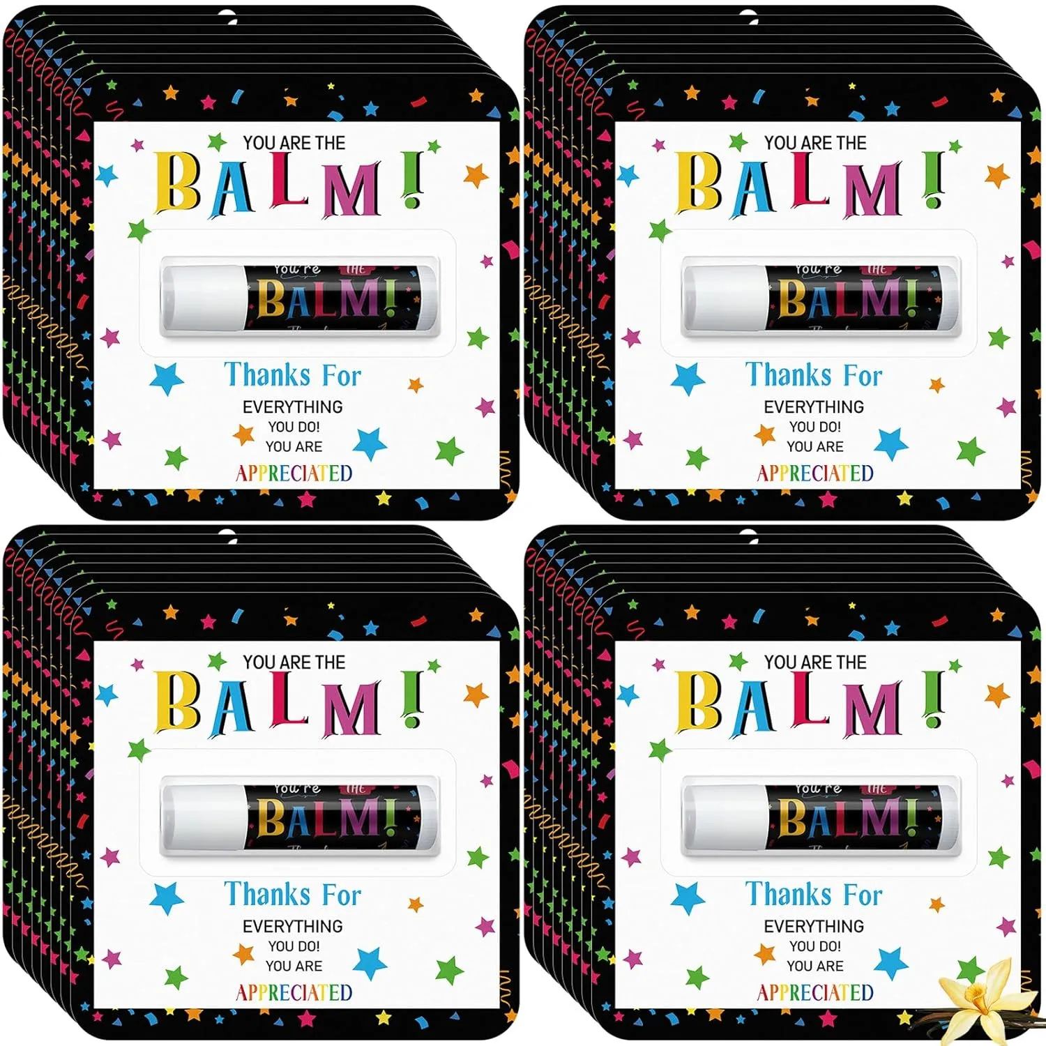 15 Pack Back to School Appreciation Gifts Lip Balm Bulk Teacher Thank You Gifts End of Year Employee Staff Team Volunteer Pastor Appreciation Party Favor for Women Men Coworker Club You're the Balm
