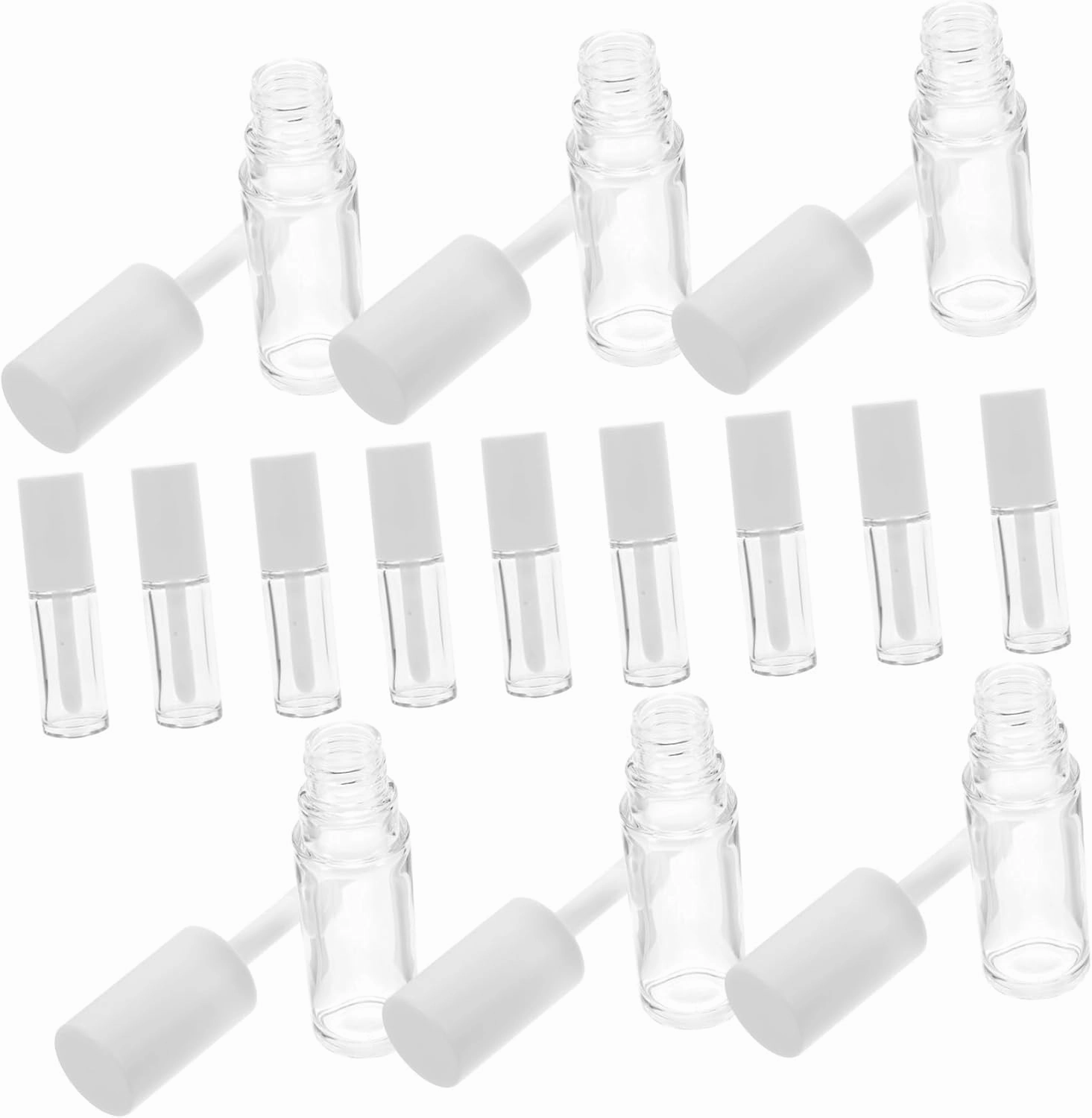 15 Pcs 10ml Refillable Lip Gloss Tubes Portable Empty Containers with Wands Ideal for DIY and Lip Gloss Packaging Color