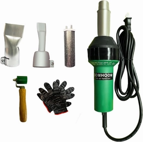 1600W Professional Industrial Hot Air Gun for Roof Waterproofing and PVC/TPO Welding - Ideal for Welding PVC/PP/PE Advertising Banner and Tent Fabric Joints-Hot Air Overlapping Welding Sets