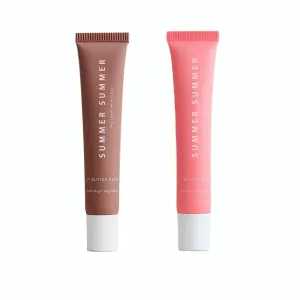 2 PCS Summer Lip Butter Balm, Conditioning Lip Gloss Lip Balm for Dry Lip, Soothing Lip Care (Pink Sugar Vanilla Beige, 15g)