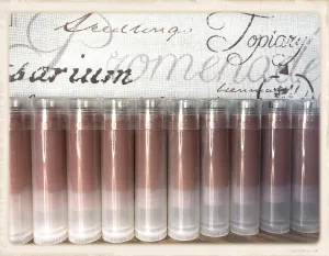 20 APPLE CIDER DONUT Flavored Brown Tinted Sweetened Lip Balms in Clear Tubes - Handmade - Wholesale Bulk Made in the USA