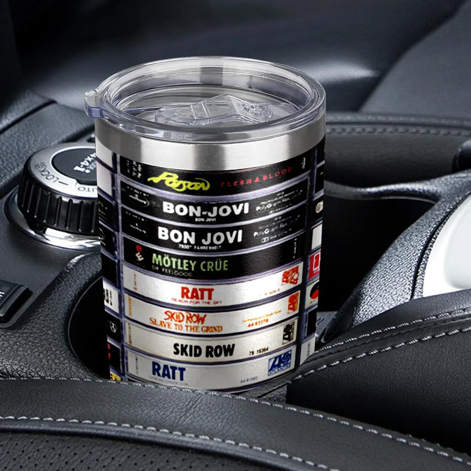 20 oz Stainless Steel Heavy Metal Rock Tapes Travel Mug - Double Wall Vacuum Insulated Drinking Cup with Straw and Lid - Reusable