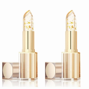 2025 NEW Gold Crystal Color Changing Lipstick - Color Changing Lipstick, Novealcrbe Mood Lipsticks, Color Changing Lipsticks For Women, Moisturizing Lip Balm, Long Lasting 24 Hours (2pcs)