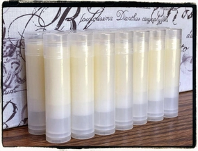 20 COCONUT Flavored Lip Balms in Clear Tubes - Handmade - Wholesale