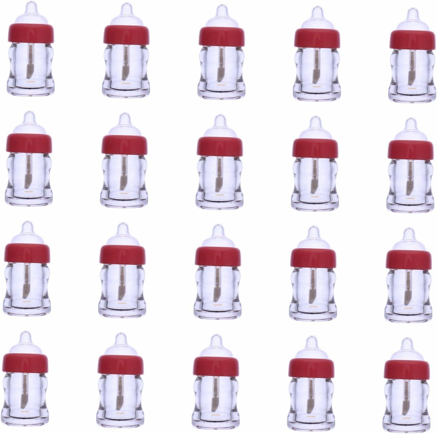 20Pcs Clear Containers Mini Lip Gloss Tubes for DIY Cosmetics Refillable Lipstick Sample Bottles with Cute Design Lightweight Makeup Tools