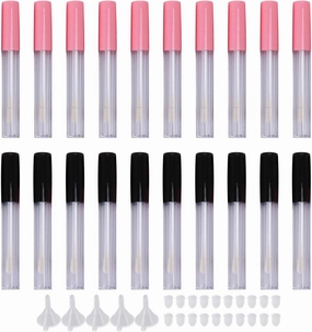 20pcs Empty Lip Gloss Tubes, Containers Clear Mini Refillable Lip Balm Bottles with Wand Brush