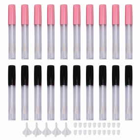 20pcs Lip Gloss Tube, Empty Lip Gloss Tubes Containers Clear Mini Refillable Lip Balm Bottles with Wand Brush