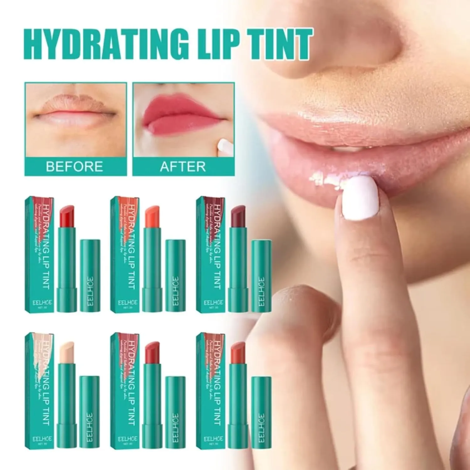 24-Hours Moisture Hydrating Lip Tint, Hydrating Lip Tin, Tinted Balm, Natural Ingredients Strong Moisturizing Lipstick, Non-Sticky and Long-Lasting (Sienna   Peach)