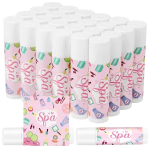 24 Pcs Spa Party Favor for Spa Party Lip Balm Makeup Party Gifts Sleepover Party Favor Slumber Party Supplies for Women Spa Birthday Party Supplies (Vanilla, Rose)