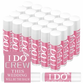 24 Pcs Bachelorette Lip Balm I Do Crew Wedding Party Gifts Bachelorette Lip Balm Gift Wedding Favors for Party Guest Supplies(Pink)