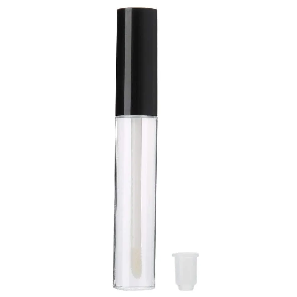25Pcs 10ml Transparent Empty Lip Gloss Tubes with Brush, Rubber Rings, DIY Lip Balm Bottles for Cosmetic