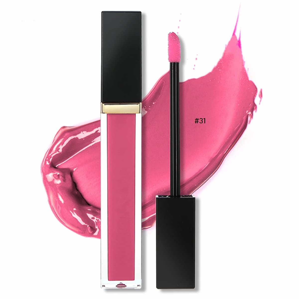 2Chique Lux Vegan Moisturizing Lip Gloss Cruelty Free High Shimmer Lip Gloss (#31 Dark Pink)