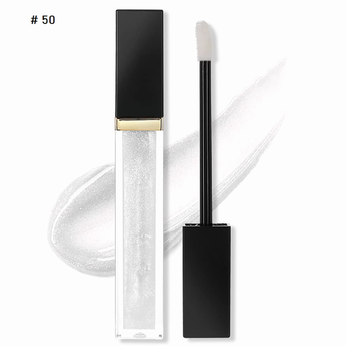 2Chique Lux Vegan Moisturizing Lip Gloss Cruelty Free High Shimmer Lip Gloss (#50 Clear Shimmer)