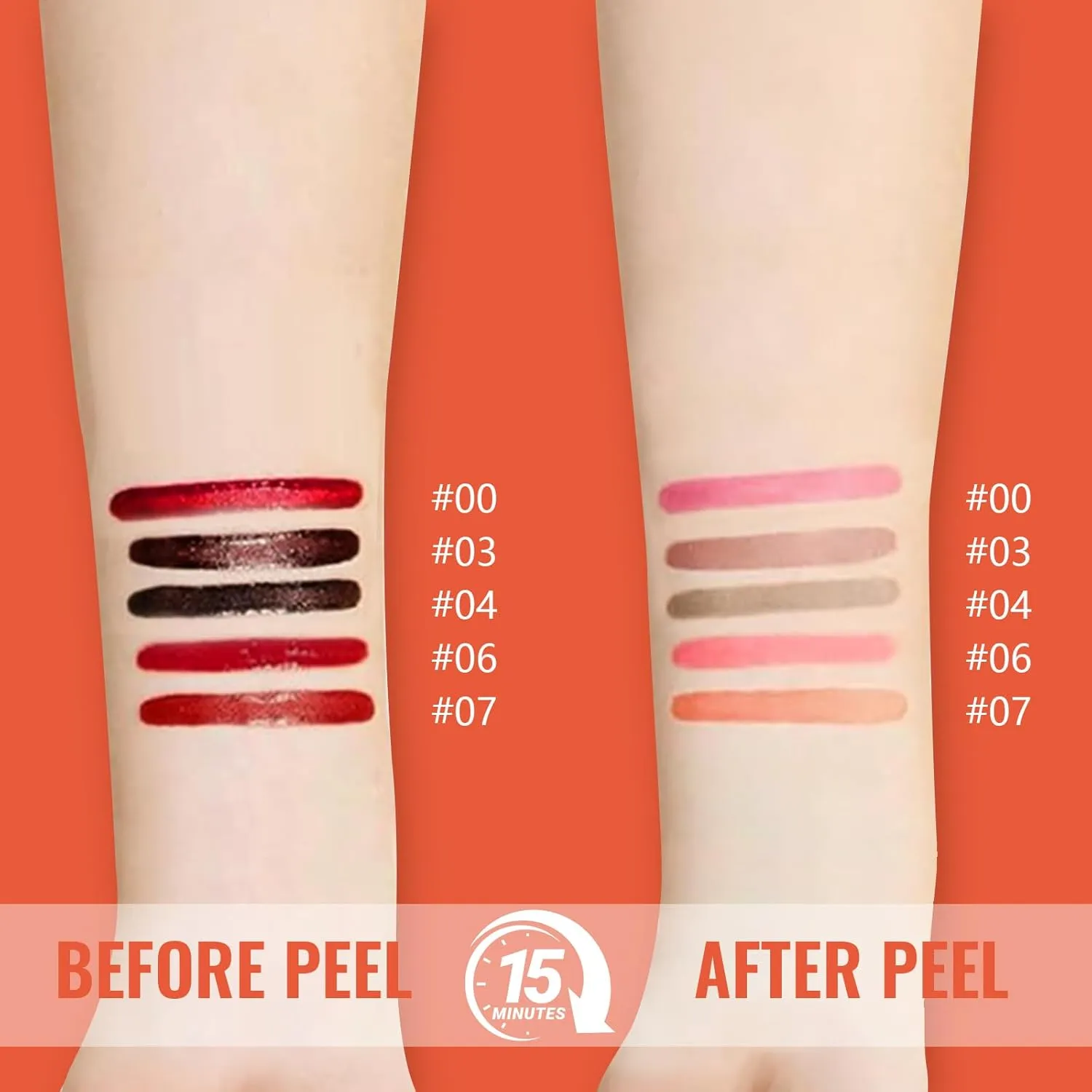 2pcs Lip Stain Peel Off - Lip Liner Stain Long Lasting Waterproof,2-in-1 Lip Liner with Tweezer Nude Matte,Non-Stick Cup,Highly Pigmented，Natural Finish,Stay On All Day,Perfect for Gift (Nude Rose)