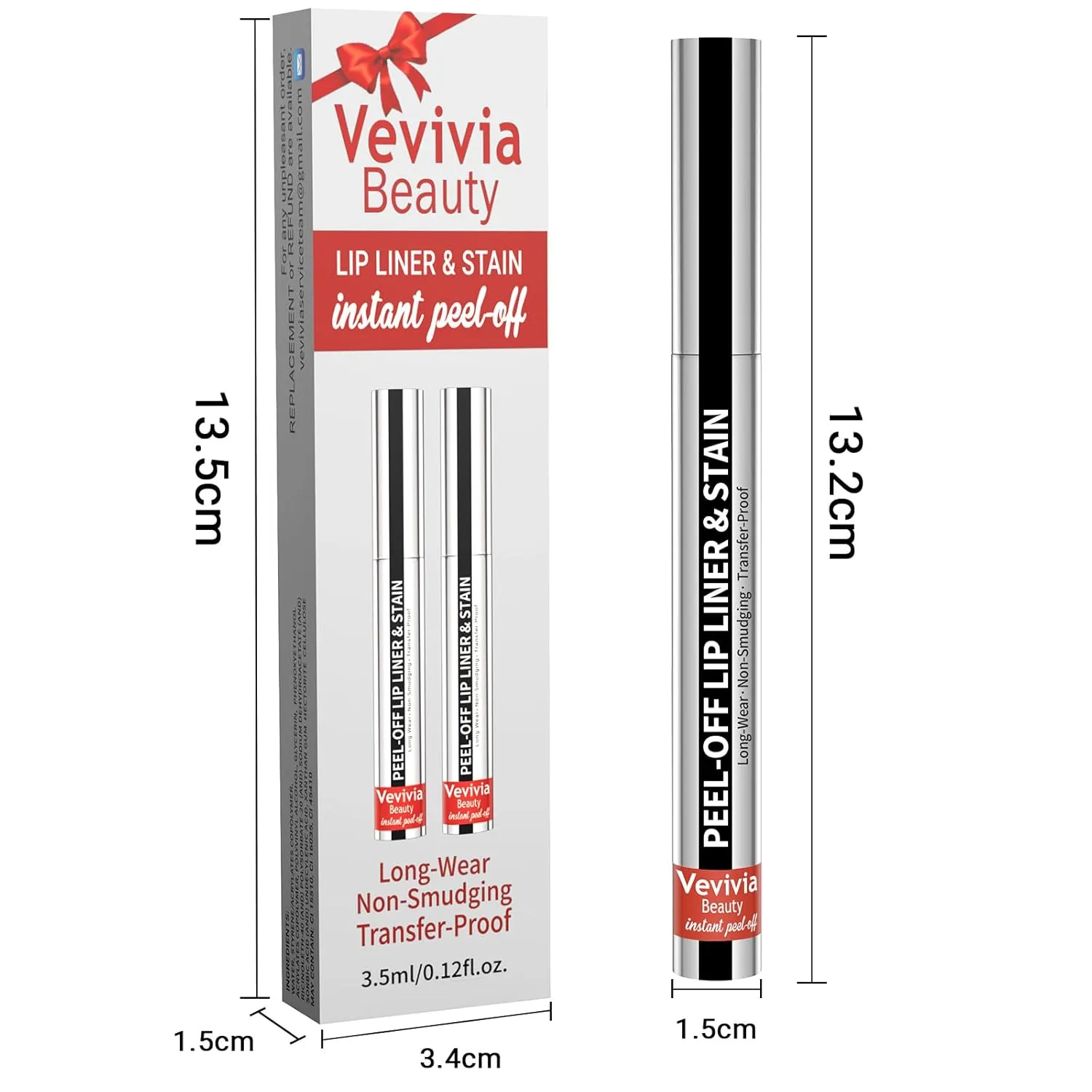 2pcs Lip Stain Peel Off - Lip Liner Stain Long Lasting Waterproof,2-in-1 Lip Liner with Tweezer Nude Matte,Non-Stick Cup,Highly Pigmented，Natural Finish,Stay On All Day,Perfect for Gift (Nude Rose)