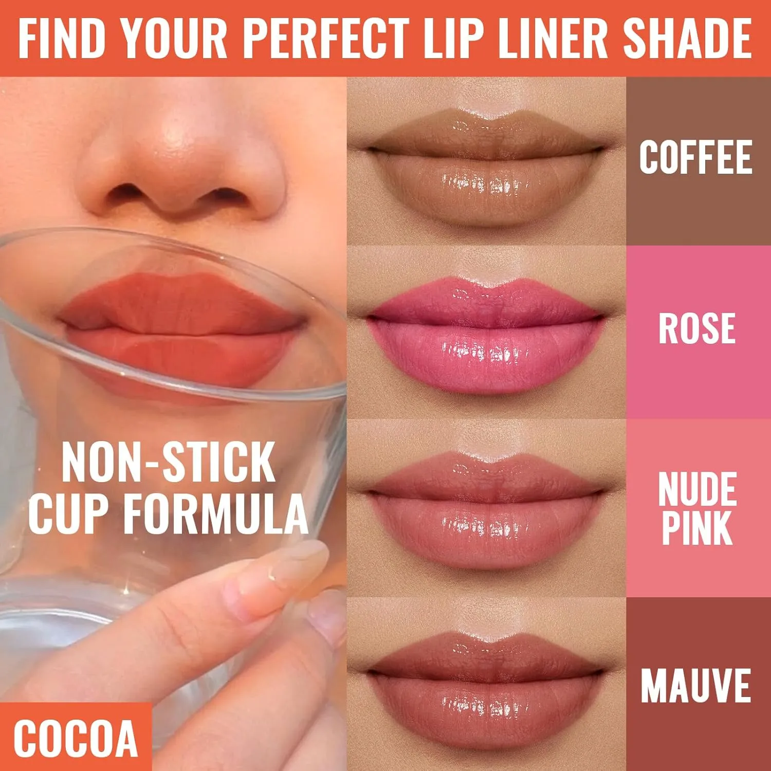 2pcs Lip Stain Peel Off - Lip Liner Stain Long Lasting Waterproof,2-in-1 Lip Liner with Tweezer Nude Matte,Non-Stick Cup,Highly Pigmented，Natural Finish,Stay On All Day,Perfect for Gift (Nude Rose)