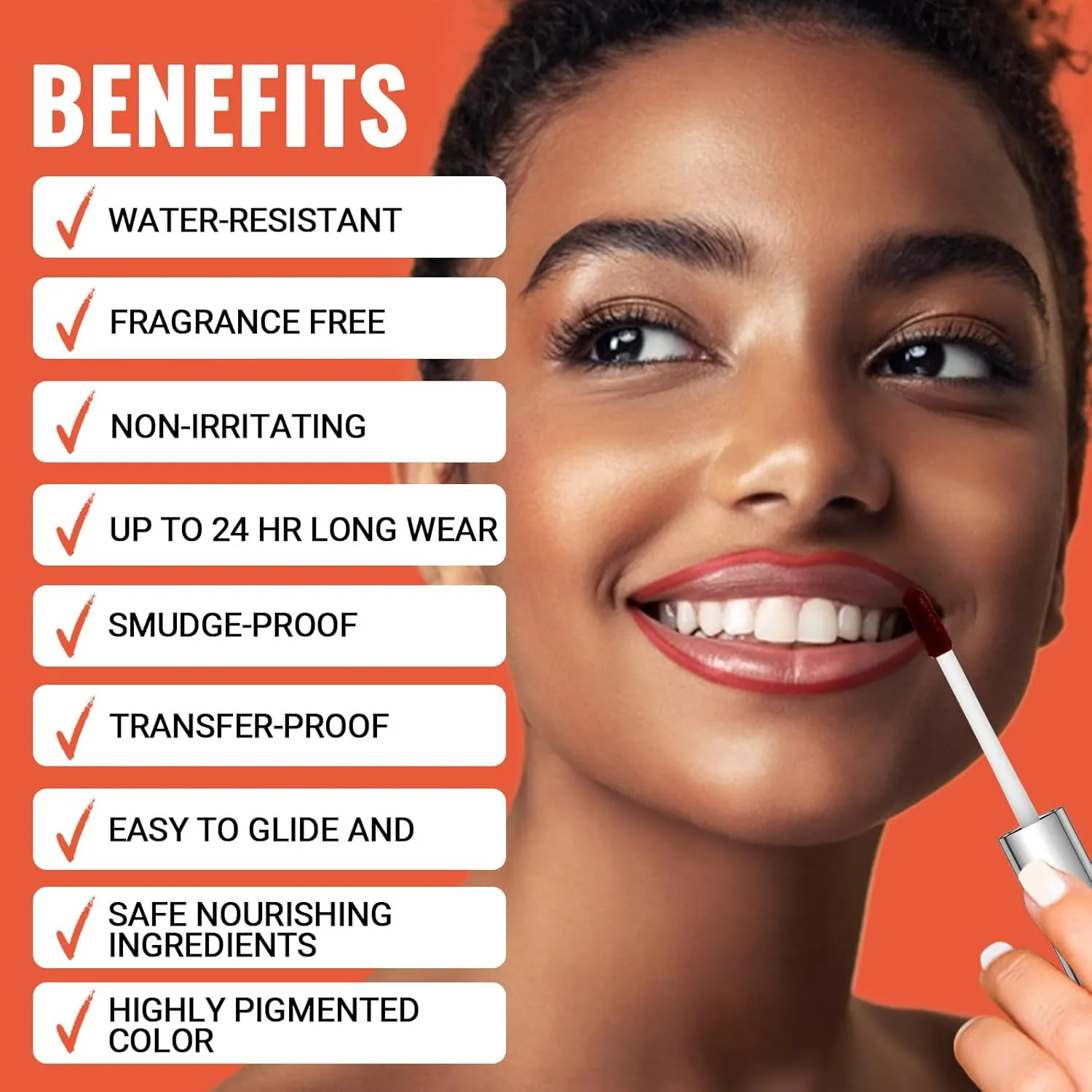 2pcs Lip Stain Peel Off - Lip Liner Stain Long Lasting Waterproof,2-in-1 Lip Liner with Tweezer Nude Matte,Non-Stick Cup,Highly Pigmented，Natural Finish,Stay On All Day,Perfect for Gift (Nude Rose)