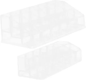 2pcs Lipstick Organizer Clear Lip Gloss Holder and Display Stand for Lipstick Tubes for Vanity Bathroom Use Sleek Design for Easy Access and Safe Storage