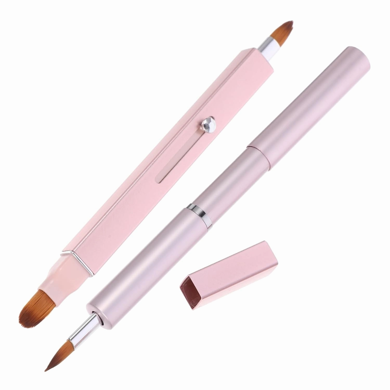 2pcs Retractable Lip Brushes for Women Lip Gloss Applicator Soft Bristles for Seamless Lipstick Application Portable Makeup Tool Go and Travel