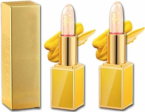 2PCS Transferproof Color Changing Lipstick,2026 Changing Lipstick Gold Foil for Women, Lipstick Gold Foil for Women Deep Nourishment(C)