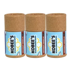 3 pack - Kobeesco Lip Balm, Lip Moisturizer, Lip Cure, Lip Balm, Chapstick (CoconutVanilla)